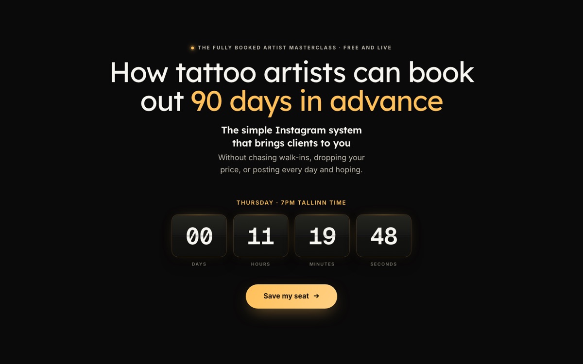 Registration page preview